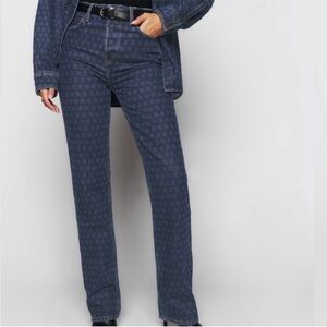 ▫️Reformation Cynthia Geo Print High Waist Straight Leg Jeans In Disco 23